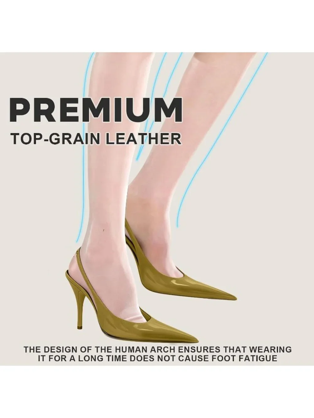 Women’s Green Pointed Toe Slingback Pumps Patent Leather Stiletto Heel Shoes